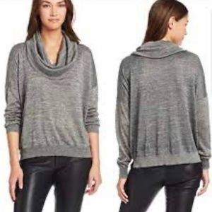 Joie Mildred Cowl Neck Gray Metallic Sweater EUC